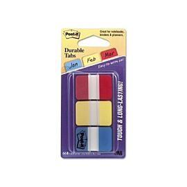 3M Post-it Durable Tabs 686-RYB, Red/Yellow/Blue
