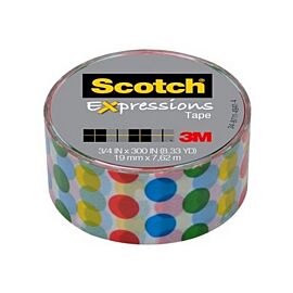 3M Scotch Expressions Tape C214-P9, 3/4 In X 300 In, Dots