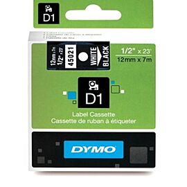 Dymo 45021 White on Black - 1/2" Tape